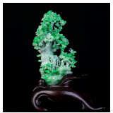 Lot #JD804 Jadeite Jade Bonsai Tree Carving - GIA