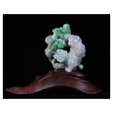 Lot #JD805 Jadeite Jade Foo Lion Carving