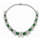 Lot #8299 Jadeite Jade & Diamond Necklace
