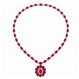 Lot #8300 Ruby and White Sapphire Necklace