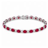 Lot #8301 Ruby & White Sapphire Bracelet