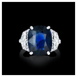 Lot# 8062 Unheated Blue Sapphire Ring - GIA Certified