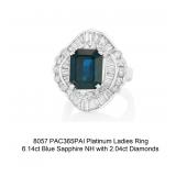 Lot #8057 Sapphire & Diamond Ring