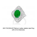Lot #8221 Jadeite Jade & Diamond Ring- GIA Certified