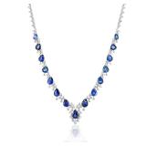 Lot #8244 Blue Sapphire & Diamond Necklace-GIA Certified