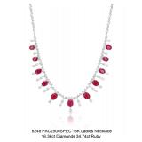Lot #8248 Ruby & Diamond Necklace-GIA Certified
