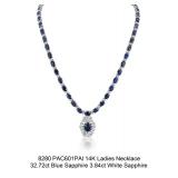 Lot #8280 Blue and White Sapphire Necklace