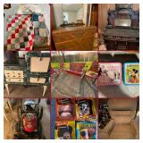 Washington, PA: Antique Furniture & Gliders, Antique Porcelain Stove, Selection of Vintage Games &