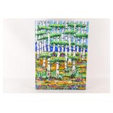 Ruffino Lubis NYC Original Mixed Media Textured Painting - Birch Landscape