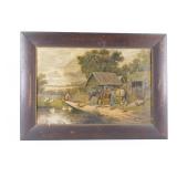 19th Century Oil on Canvas by Etty Horton - Victorian Pastoral