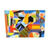 Oil on Canvas by Louis Agostini - Geometric Abstract