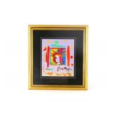 Peter Max "Liberty Head" Mixed Media Art