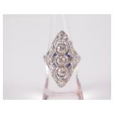 18k White Gold and Diamond Edwardian Ring
