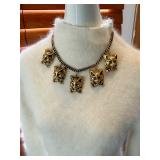 Joseff of Hollywood Cats Charm Necklace 