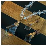 Signed Miriam Haskell Crystal Faceted Fleur-de-lis Set 