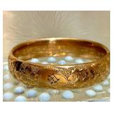 Antique Engraved Gold Filled Bracelet 