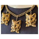 Joseff of Hollywood Cats Charm Necklace 
