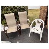 2 Patio Chairs, Plastic Chair