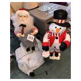 Standing Snowman and Santa