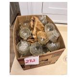 Glass Punch Bowl and Cups