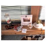 Vintage Milk Glass Table Lamp, Decor, Christmas