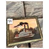 Mark Twain Steamboat Print Framed