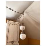 1970's Hobnail Milk Glass Light Fixtures