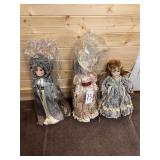 3 Collectible Porcelain Dolls
