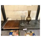 Glass Vases, Vintage Paper-Cutter, Shelf Lot