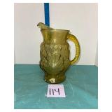 VTG Anchor Hocking amber gold rain flower pitcher