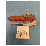 antler VTG fixed blade knife with sheath