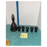 VTG Italian Amethyst purple glass decanter set