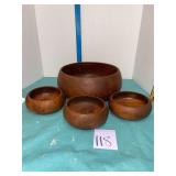 MCM Dolphin teak wood salad bowls set