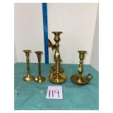brass candlestick holders lot