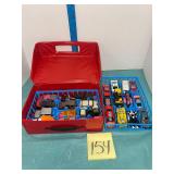 24 car case loaded with toy cars Hot Wheels plus