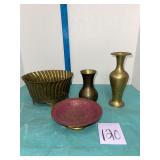 brass vases planter and bowl