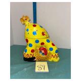 VTG ceramic clown cookie jar Japan