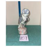 1970's WBI China hand painted floral owl figurine