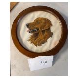 golden retriever framed embroidery