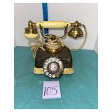 VTG brass French Continental rotary telephone