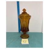 coin glass Fostoria Amber Glass Urn