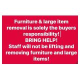 FURNITURE AND LARGE HEAVY ITEM REMOVAL RULES