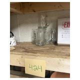 Set of Five Glass Beer Mugs