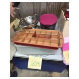 Assorted Kitchen Containers and Colander