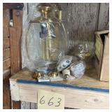 Vintage Style Brass and Glass Wall Sconce Lighting