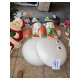 2 VTG Styrofoam snowmen