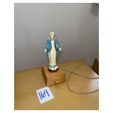 VTG Virgin Mary music box with light