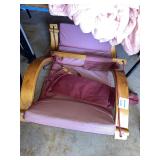 wood frame hanging lounge chair