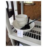 milk glass salad bowl set
