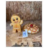 gingerbread man cookie jar and pie plate